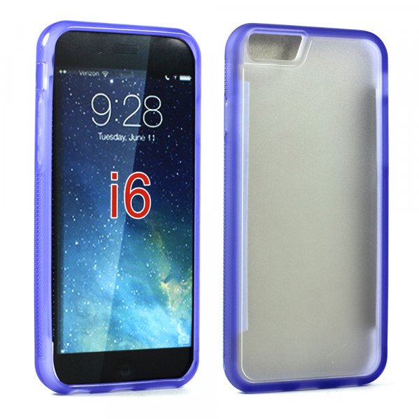 Wholesale Apple iPhone 6 Gummy Hybrid Case (Purple)